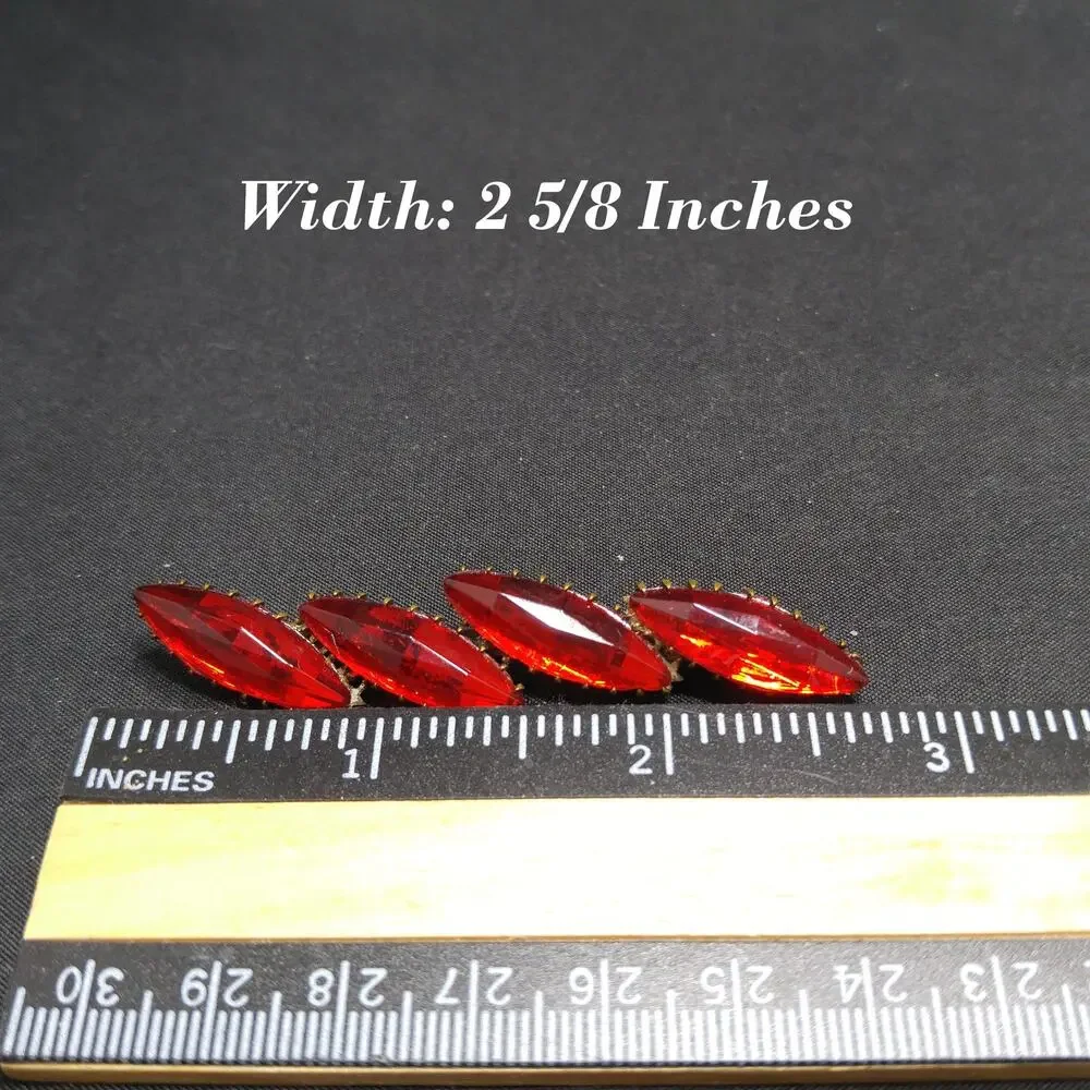 Victorian Red Rhinestone Bar Brooch, Dogtooth Prongs, 1900s Antique Jewelry